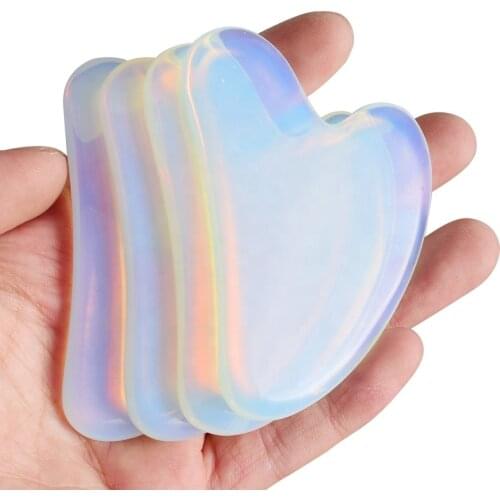 Hot Selling Custom Semi-precious Opalite Stone Gua Sha Tool Board Jade Scraping Plate