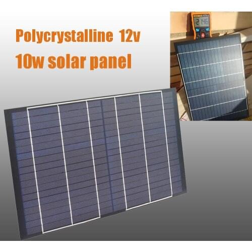 Mini Solar Panel 12v 10w Polycrsystalline DIY Solar Celll PV Battery Charger Module for Waterpump Toy Car Waterproof 3.7V 18650