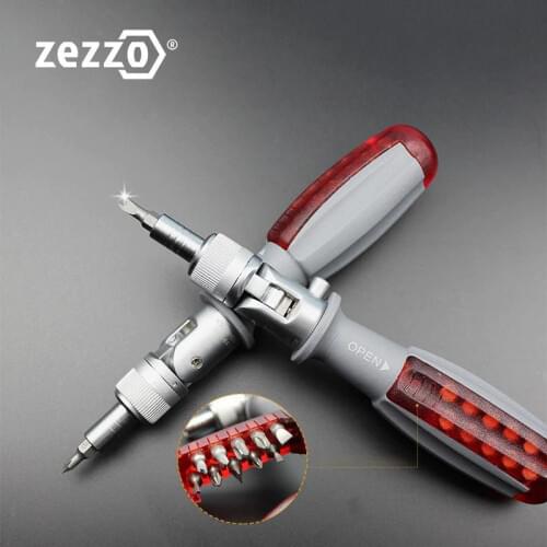 Adjustable Angle Ratchet Screwdriver 0-180 Degree Multifunction Ratchet Screwdriver 1/4 Inch Inside Hexagon Interface Screwdrive