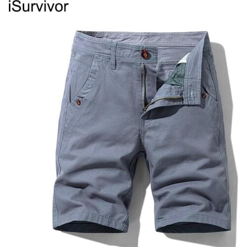 2021 Summer Mens Pure Color Simple Casual Shorts New Fashion All-match Cotton Five-point Pants
