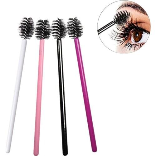 50pcs/bag Nylon Disposable Mini Size Apple Sharp Eyelashes Eyebrow Brush Comb Makeup Beauty Tool Eyelashes Extension Tool