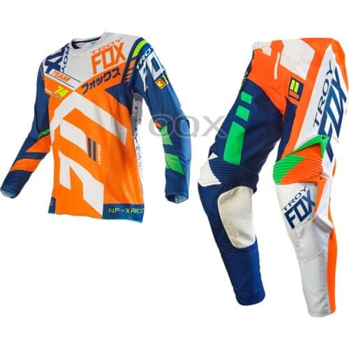 NEW Motocross Downhill Dirt Bike Off-road Racing Gear Set 360 Divizion Full Set Jersey Pants Combo Orange Suit