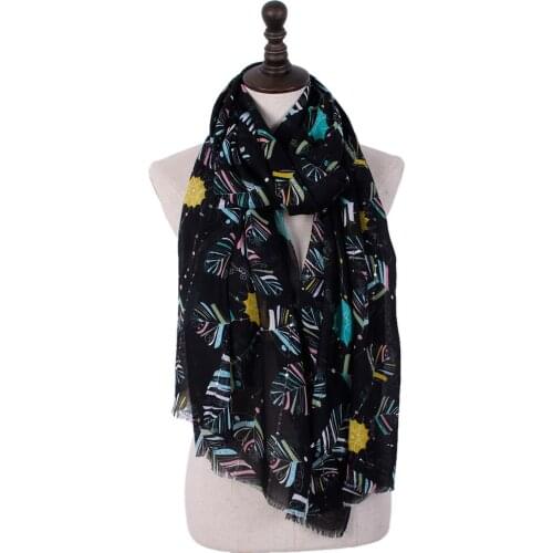 New Fashion Winter Scarf Sequin lady feather print bandana Bali yarn Scarf For Women blanket scarf Shawls and Scarves