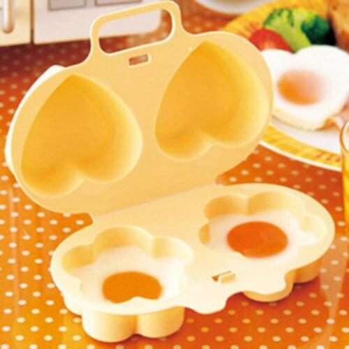 Egg Steamer Flowers Heart Pattern Non-Stick PP Foldable Cooking Egg Mold Fried Egg Tool Boiled egg mold mini breakfast