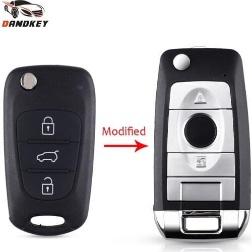 Dandkey Flip Modified Remote Car Key Shell Auto Case Cover For Kia Rio 3 Picanto Ceed Cerato Sportage K2 K3 K5 Soul Uncut Blade