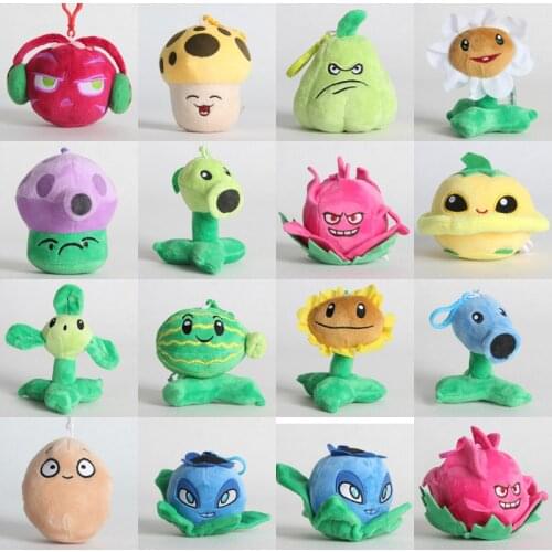 1pcs 10cm Plants vs Zombies Plush Keychain Toys Plants vs Zombies PVZ Plants Soft Stuffed Doll Pendant for Children Kids Gift