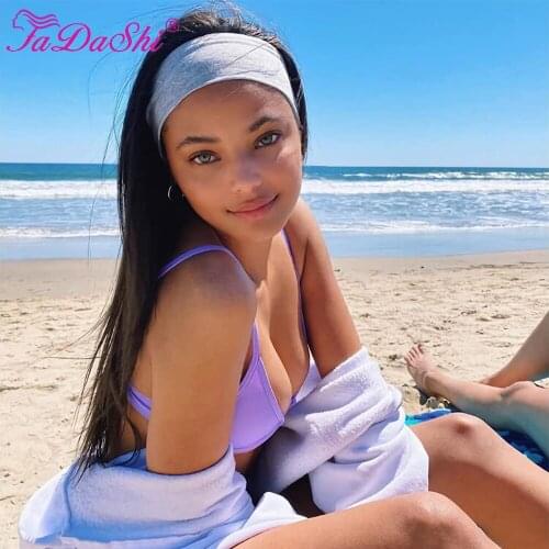 FaDaShi Hair Headband Wig Human Hair Straight Gluless Human Hair Wig With Headband Full Machine Made Wig Brazilian Remy Wig