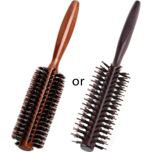 6 Types Straight Twill Hair Comb Natural Boar Bristle Rolling Brush Round Barrel Blowing Curling DIY Hairdressing Styling Tool