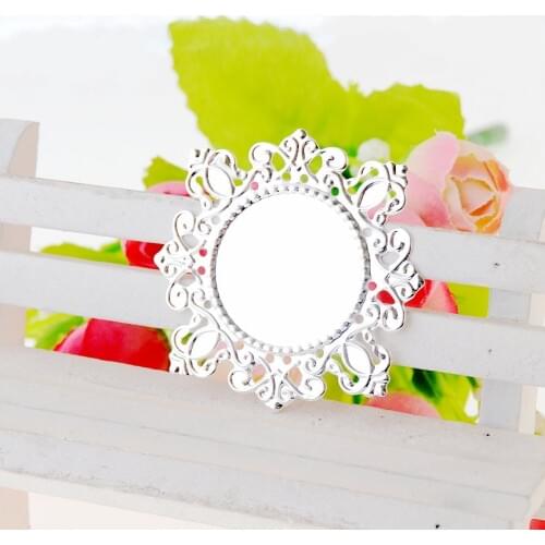 Free shipping Retail 5pcs Metal Filigree Cabochon Settings Wraps Connectors Gift Decoration DIY Findings 4.3x4.3cm