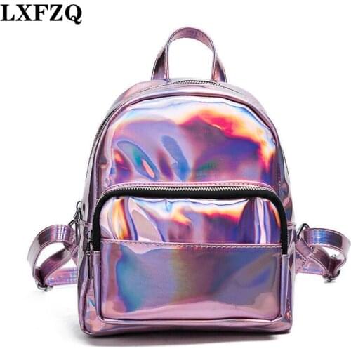 LXFZQ backpacks for teenage girls rugzak Laser PVC mochila fashion womens backpack School backpack for girls a bag Satchel