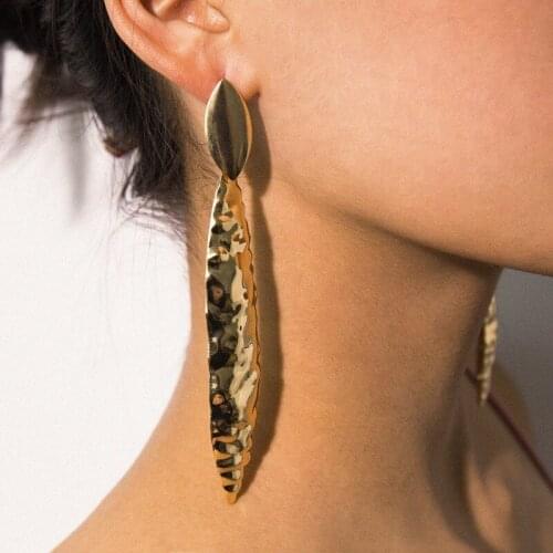 Abayabay Ear Stud Earring Women Cute Drop Earrings European Girl Yellow Gold Color Lovers Trendy Big Jewelry Kolczyki Pendientes