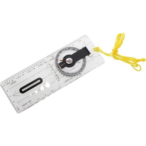 ABLB--Foldable Navigation Camping Baseplate Compass Ruler Map