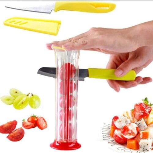 Strawberry Slicer,Tomato Slicer ,Grape Slicer ,Cherry Slice Fruit Vegetable Salad Slicer, For All Kinds Of Small Fruits (Red)