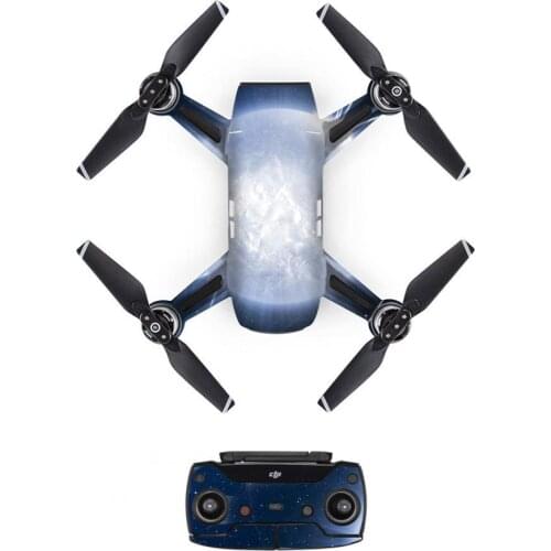 Moon Style Decal PVC Skin Sticker For DJI Spark Drone + Remote Controllers + 3 Batteries Protection Film Cover