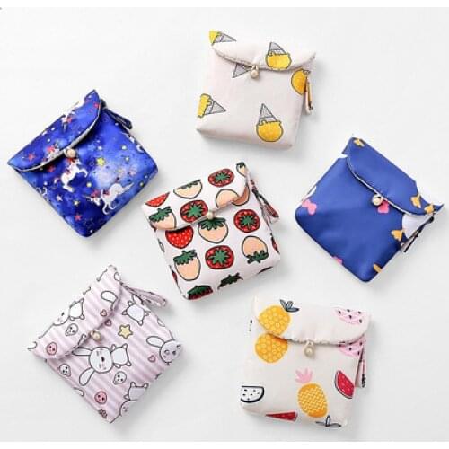 Tampon Storage Bag for Women, Cosmetic Organizer Bag for Pads, Girls Makeup Organizer