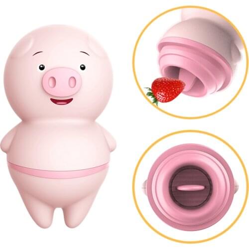 Piggy Sucking Vibrator Clit Sucker Clitoris Stimulator Masturbator Dildo Nipple Tongue Oral Toys for Adults Sex Toys for Woman