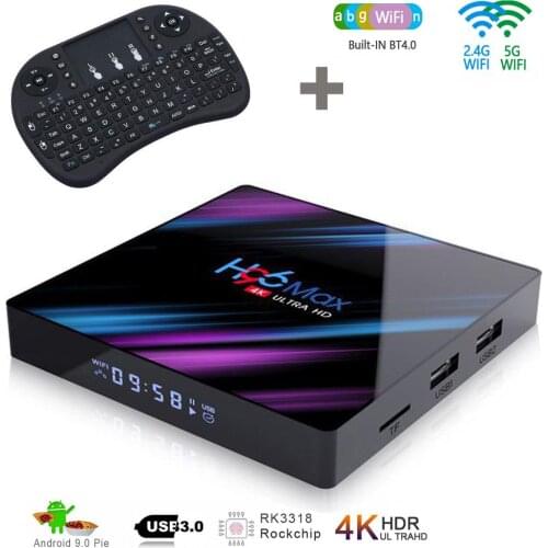 H96 Max android tv box RK3318 2GB 16GB Dual Wifi 2.4G 5G Set Top Box Smart with wireless keyboard Media Player no app included