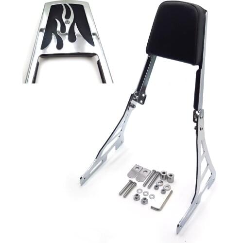 Motorcycle parts Flame Sissy Bar pad with luggage rack for Harley Davidson Sportster XL883C XL1200R C S