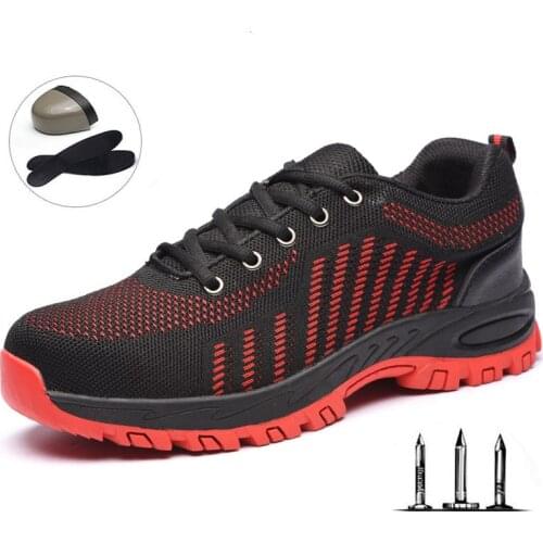 Steel Toe Safety Shoes Industrial & Construction Puncture Proof Summer Men Women Breathable Mesh Work Shoes Protective Footwear