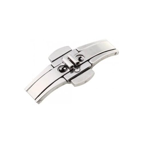 Stainless Steel Button Clasp Buckle Automatic Double Click Buckle Watch Push Button Fold Buckle 12,14,16,18mm,20mm,22mm,24mm