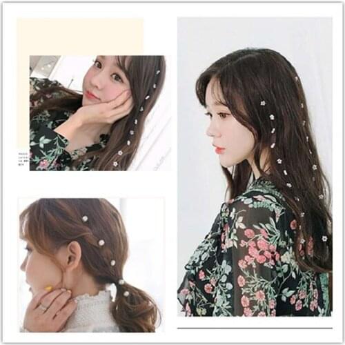 New Fashion Korea Temperament String Bead Flower Heart Hair Piece Invisible Hair Clip For Women Hair Accessories Wholesale