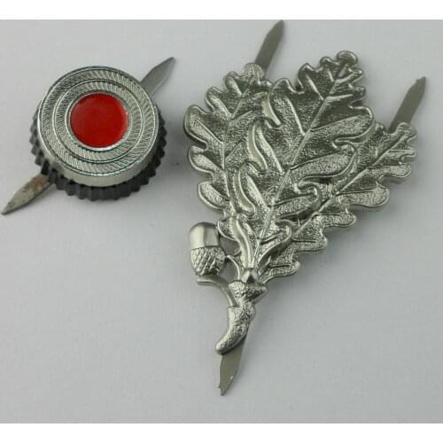 WWII WW2 German M43 Military Cap Badge Sniper Leaf Hat Badge Pin Insignia Of 2 Military 5605101