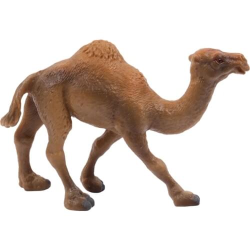 1pc Simulation Wildlife Camel Stationary Adornment Child Educational Toy (Khaki)