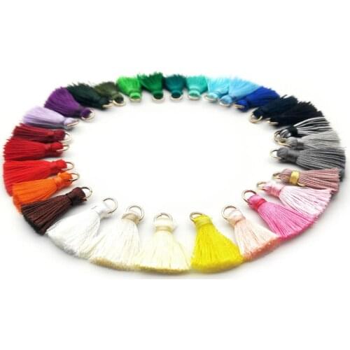 100pcs Nylon Cord Tassel Pendant Decoration for Jewelry Making Bookmark Mixed Color 0.98inch