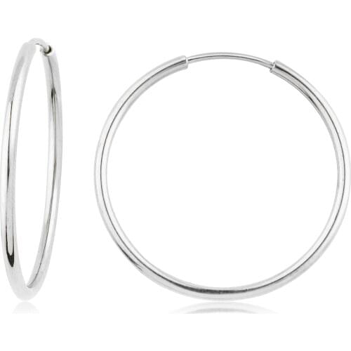 14k Hoop Earrings White (1. Model 4. Size) W4E35010