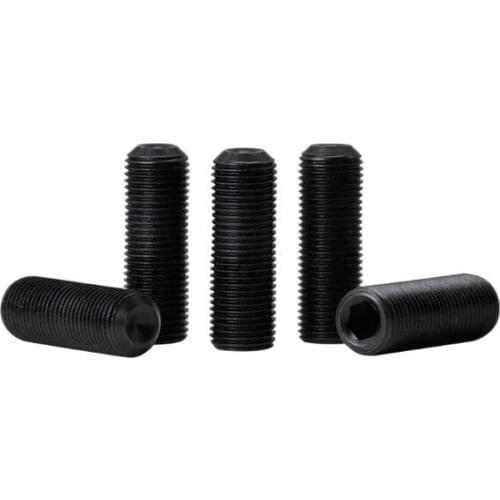 5pcs M4/M5/M6/M8/M10/M12 set screws allen hex socket head cup points concave hexagon machine screw black carbon steel 12.9 grade