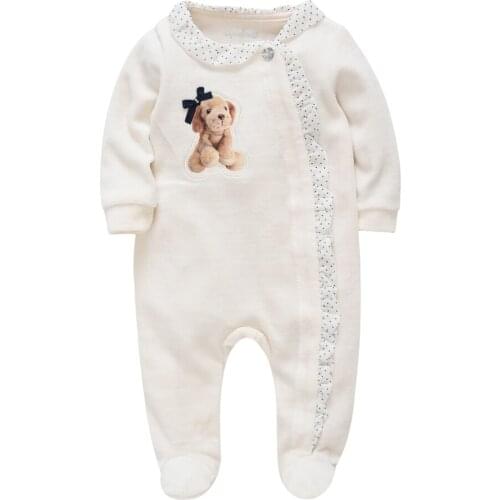 Newborn Baby Girl Bodysuits Dog Printing One Piece Clothing Full Sleeve Winter Autumn Infant Girl Clothes Set Roupa Menina