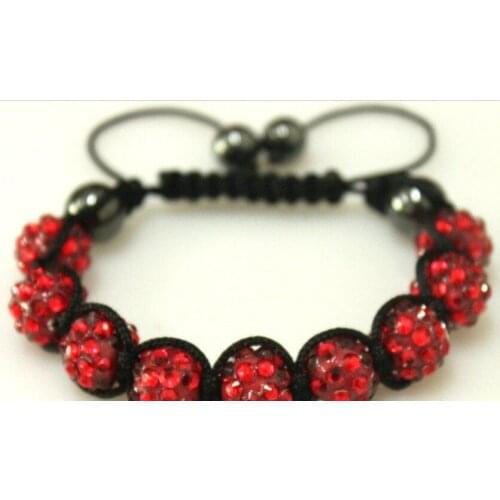 Cheap Fashion High quality 10mm Red Resin crystal Bracelet Disco Ball Pave Bracelet jewelry hr5