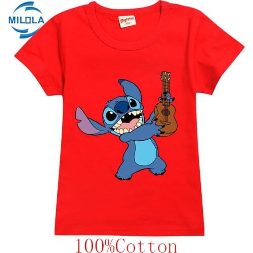 Disney Stitch Kids Clothing T-shirts For Boys Girls Kids tops Printed Tee Shirts Short Sleeves Stitch Children Summer T shirt