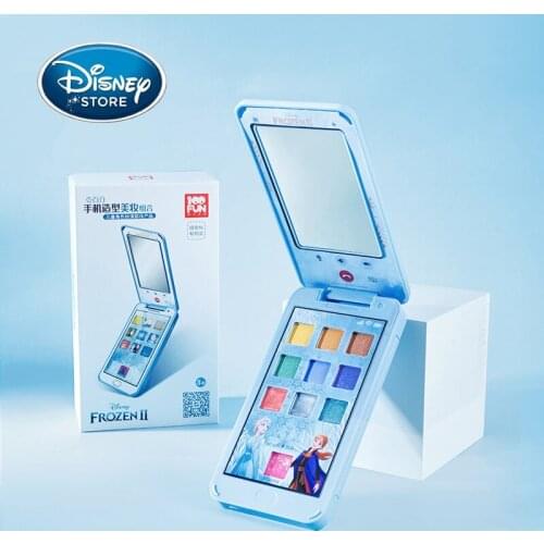 Disney Princess Frozen 2 Makeup Box Elsa Childrens Cosmetic Toys Safe Nontoxic Phone Shape Girl Makeup Toys Birthday Gift