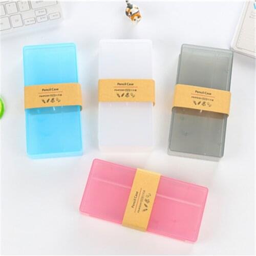 DL The Korean minimalist multifunctional pencil box pencil case containing matte translucent creative student stationery station