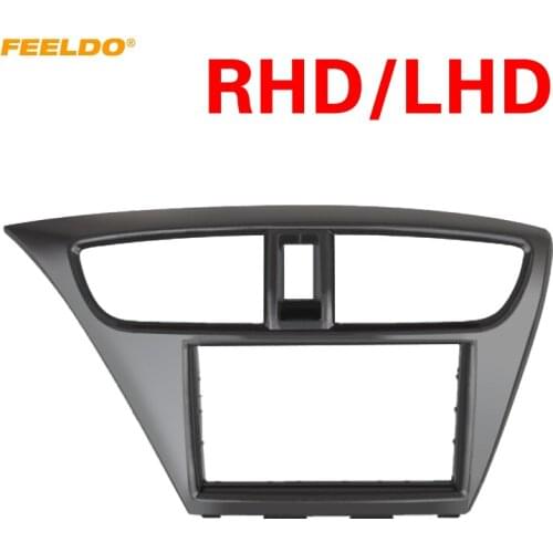 FEELDO 2Din Car Radio Frame Fascia for Honda Civic CD DVD Stereo Panel Dash Mount Installation Trim Kit (European,RHD/LHD)