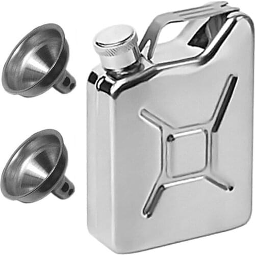Hip Flask with Funnel Portable Whisky Wine Pot Creative Stainless Steel Flagon for Whiskey Liquor Personalized Men Gift