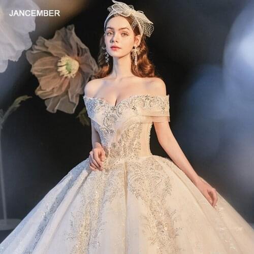 HLF06 Elegant Wedding Dress Beads V Neck Sleeve Cathedral Train Pregnant Baiyi Bridal Gown платье свадебное кружево