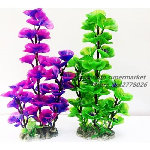 HONGYI 1 piece artificial plastic grass for fish tank simulated water grass aquarium landscape decor purple green