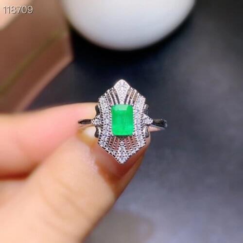 1 carat emerald ring new 925 Sterling Silver Natural Gemstone precious gemstone precious gift