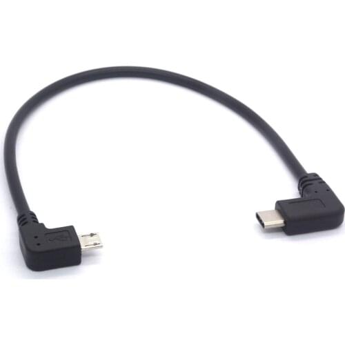 Type C to Micro USB Cable, 90 Deg USB-C Male to Micro-B Male Adapter Converter