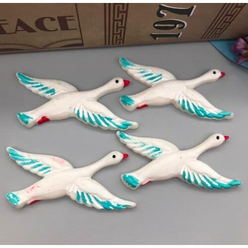 Resin flying swan Flatback Cabochon for home decoration ,DIY 55*64mm