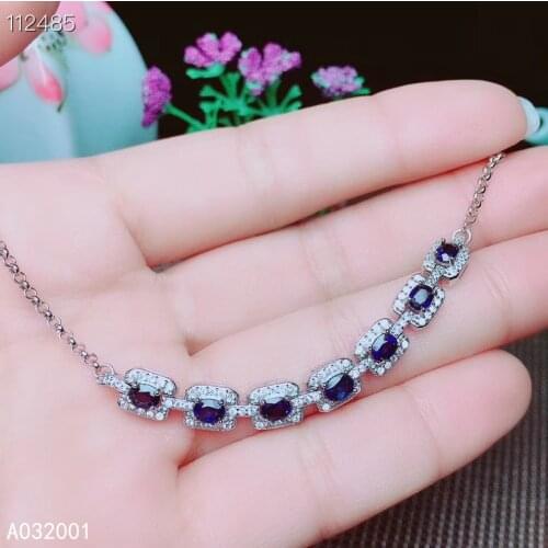 KJJEAXCMY fine jewelry natural sapphire 925 sterling silver new women gemstone hand bracelet support test trendy