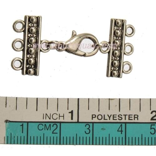 Diy hooks for multilayer bracelets clasps toggle vintage silver 3 hole hand making necklace fashion jewelry material new 20 sets