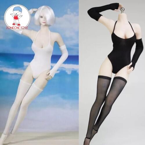 1/6 Scale YoRHa 2B Bikini Swimsuit Costume Stockings Sleeves for 12 Inches DIY Action Figures Clothes