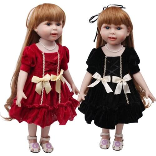 Cute Short Sleeve Pleated Skirt Dress Casual Clothing for 18inch Doll Decoration