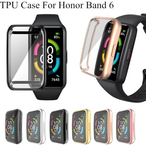 Soft Protective Case For Huawei Honor Band 6 Watch Cover Plating Shell Full Screen Protector For Honor Band 6 Bumper Accessories