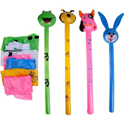 Long Cartoon Random Animal Balloon Inflatable Animal Inflatable Hammer No Wounding Stick Balloon Toys for Children Gift