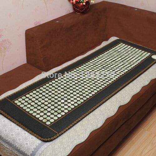 Natural heating jade stone massage cushion white stone heat mattress sofa sleeping cushion with eye cover 50*150CM