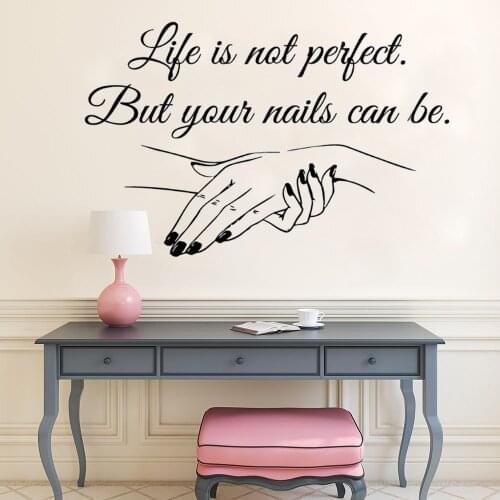 Window Vinyl Decal Nail Salon Quote Wall Sticker Nail Art Polish Wall Mural Beauty Salon Decoration Manicure Vinyl Art AY1089